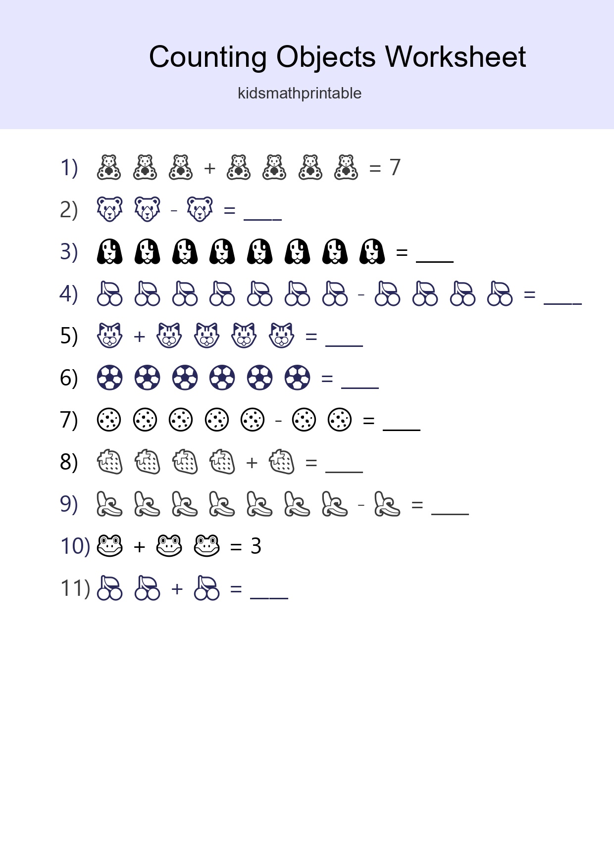 Free Counting Objects Worksheet For Kindergarten - Part 69