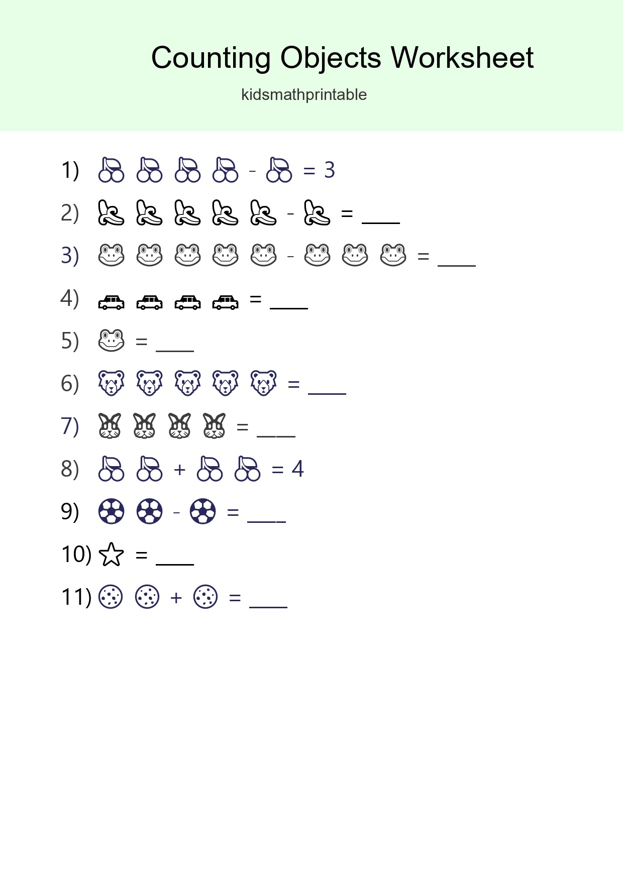 Free Counting Objects Worksheet For Pre-K - Part 80