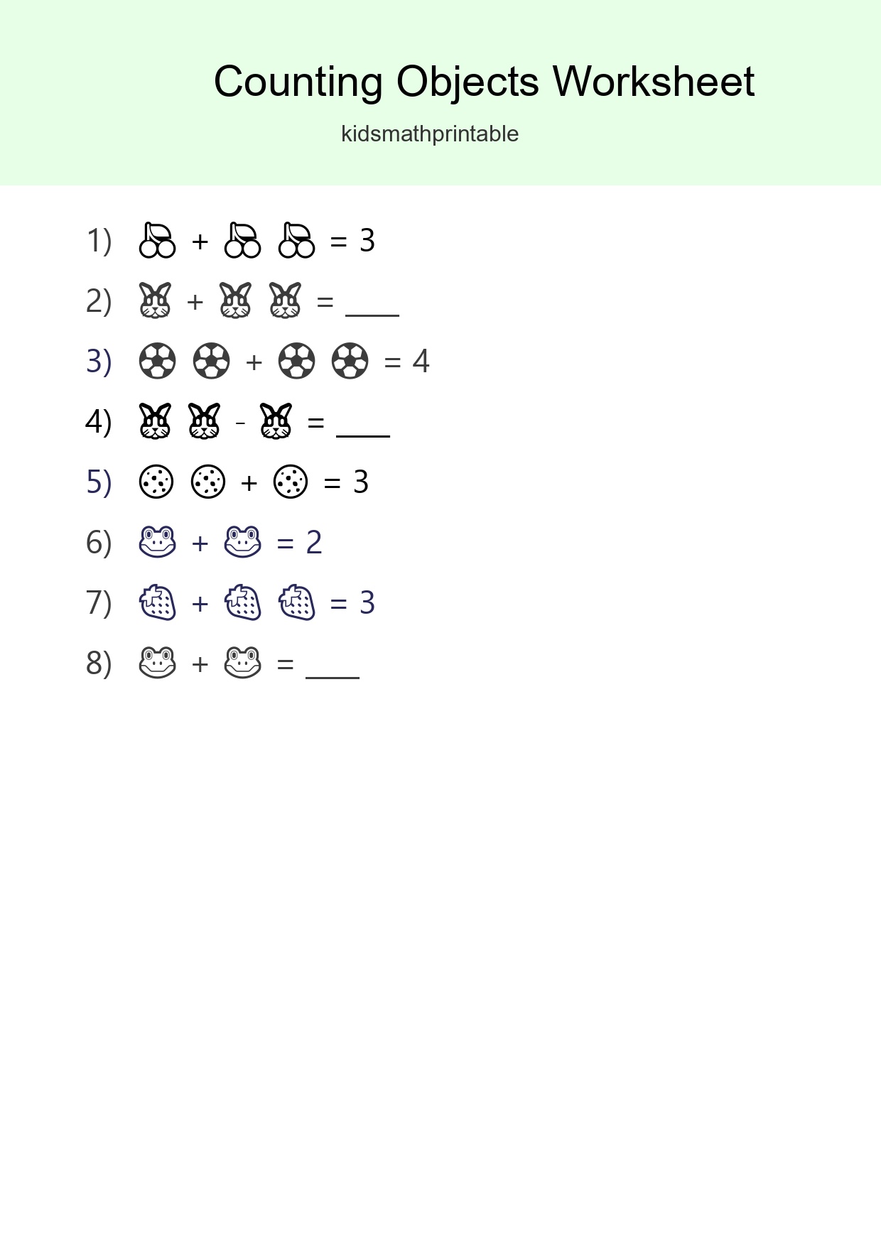 Free Counting Objects Worksheet For Pre-K Printable - Part 102