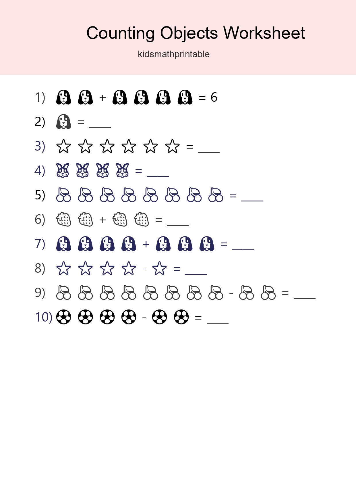 Kindergarten Count The Objects Worksheet - Part 25