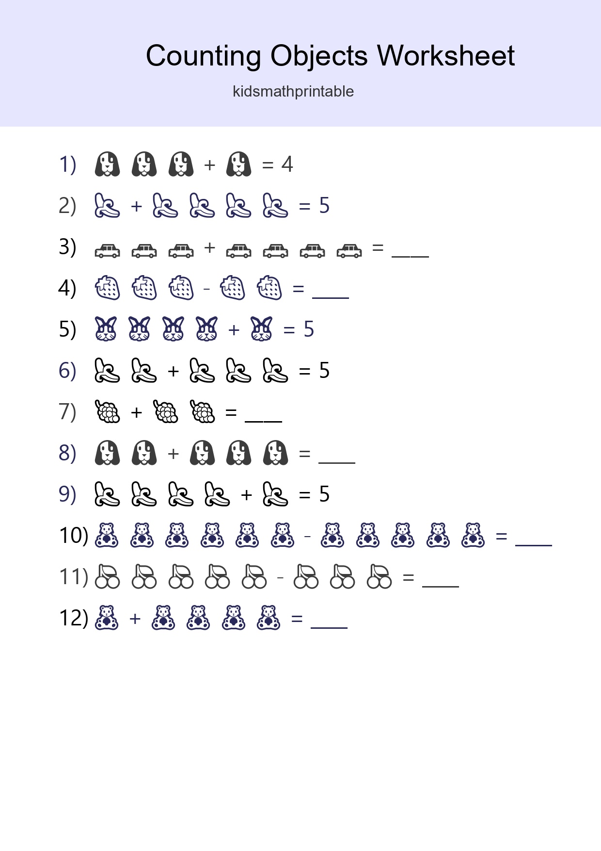 Learn Counting With Pictures Worksheet (Kindergarten) - Part 146
