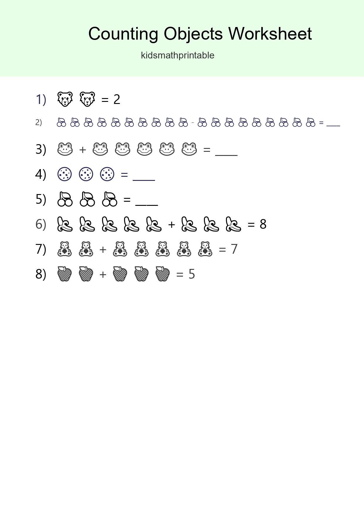 Learn Counting With Pictures Worksheet (Kindergarten) - Part 157