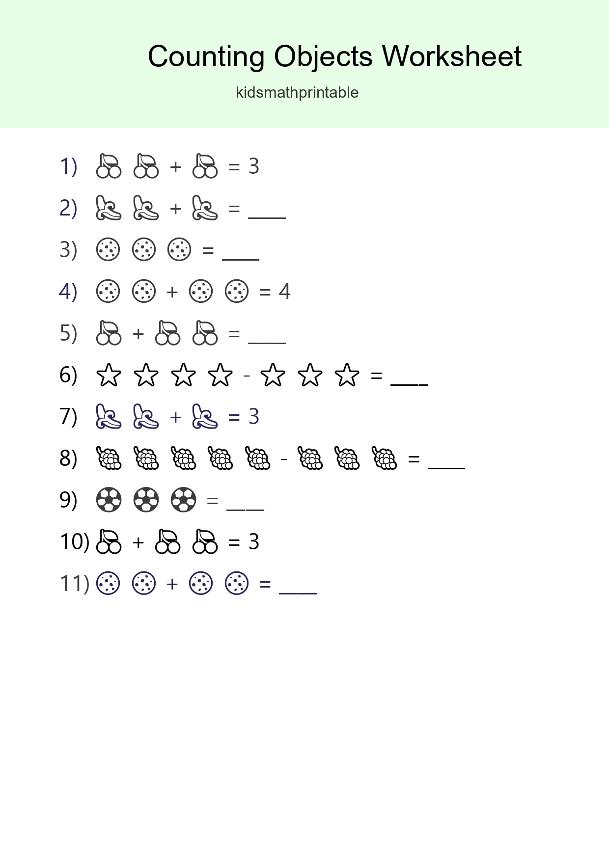 Learn Counting With Pictures Worksheet (Pre-K) - Part 135