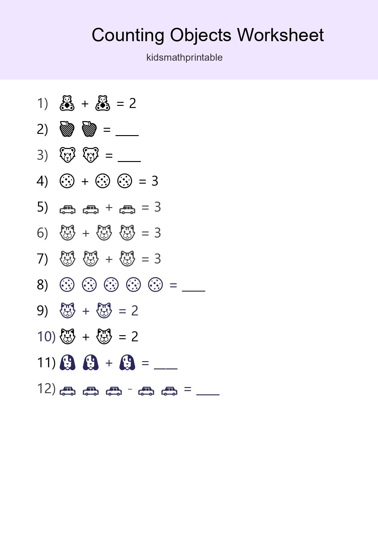 Pre-K Count The Objects Worksheet - Part 124