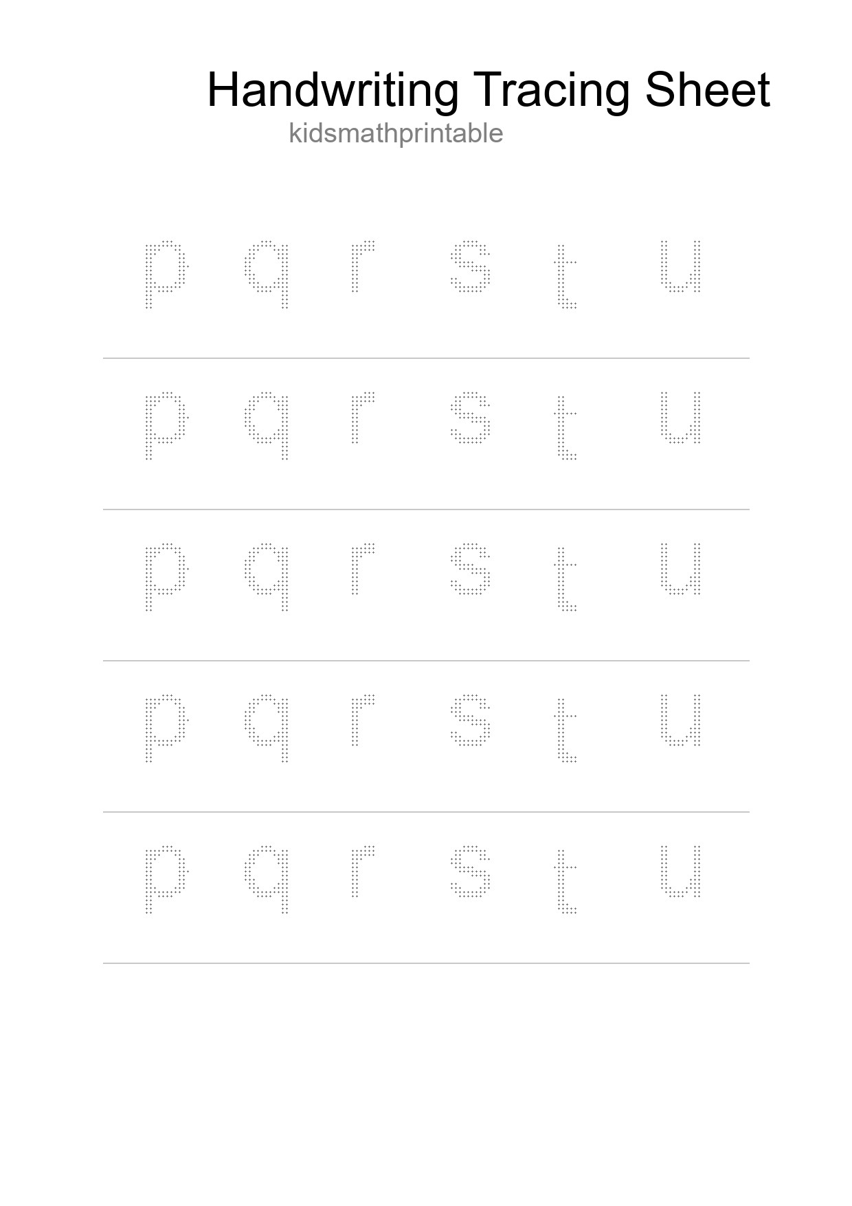 Printable Tracing Worksheet For Kids - Part 252