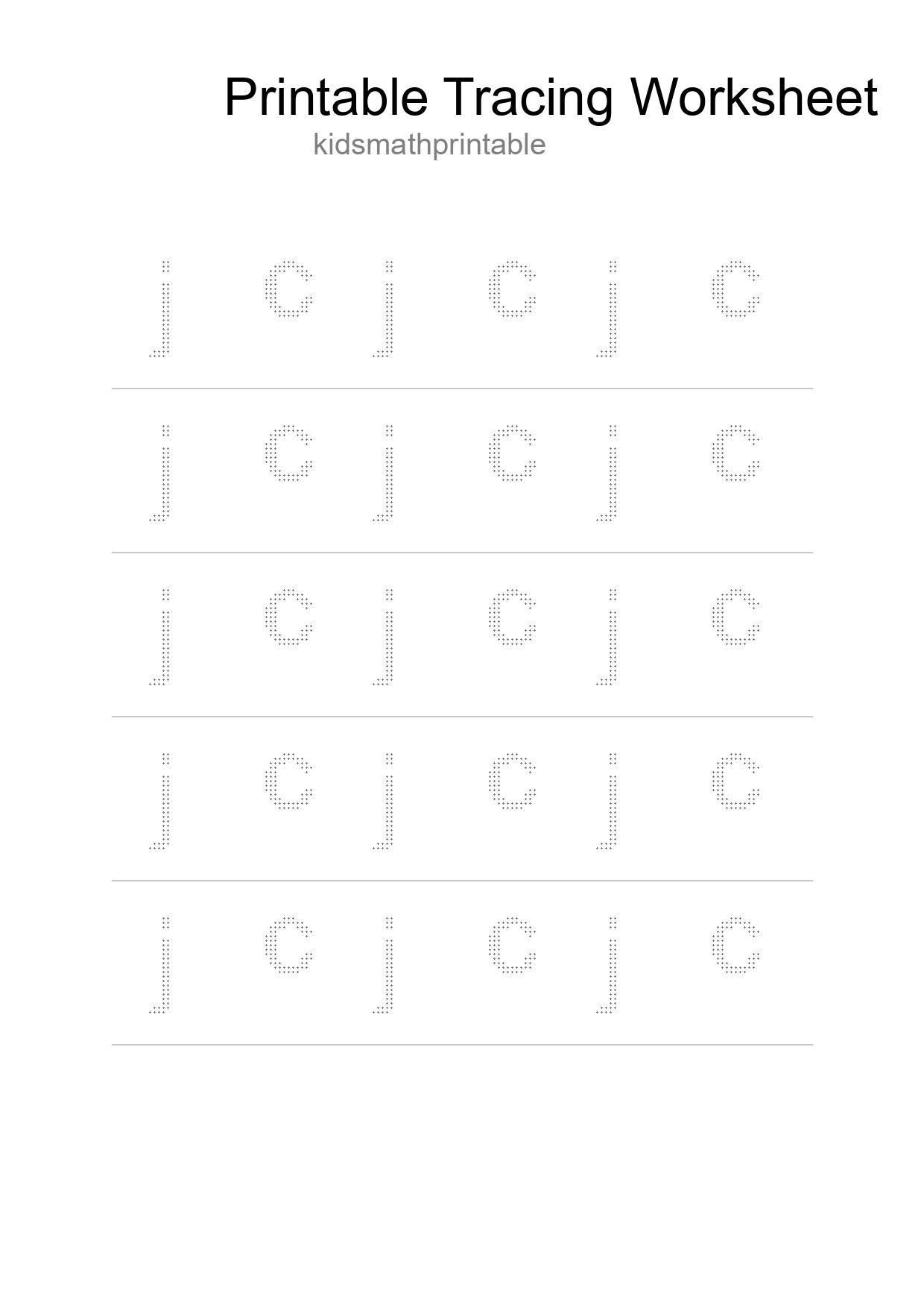 Printable Tracing Worksheet For Kids - Part 32